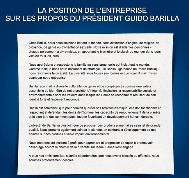 barilla homophobie